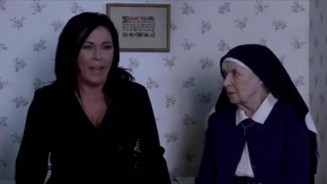 Kat Slater's moment with Sister Ruth came in at number one. (Credit: BBC)
