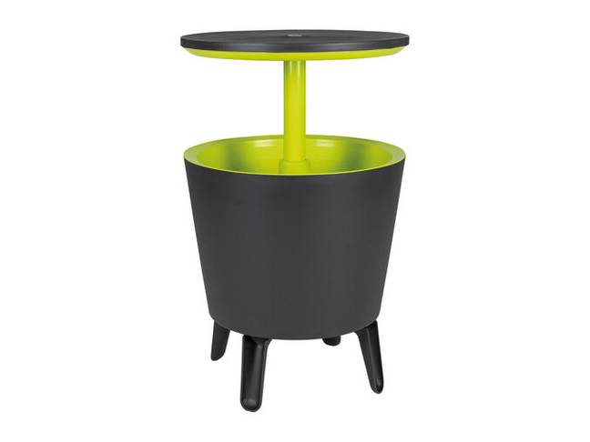 The table is height adjustable and includes a built-in wine cooler (Credit: Lidl)