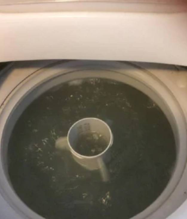 The dishwasher tablet wash saw the machines fill with grime that had no doubt been stuck in the drum and pipes (Credit: Facebook/Mums who clean)