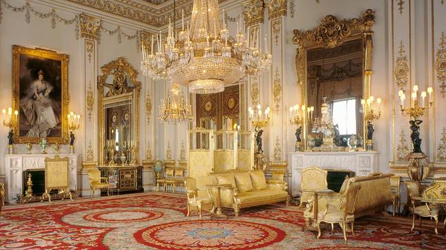 The White Drawing Room is decorated intricately in white and gold (Credit: Royal Collection Trust)