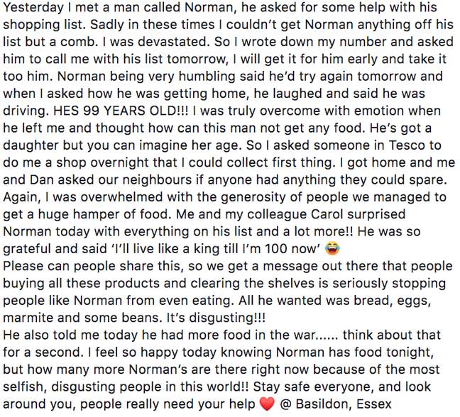 Dan shared what had happened on Facebook, urging others not to be selfish (Credit: Dan Scott/Facebook)