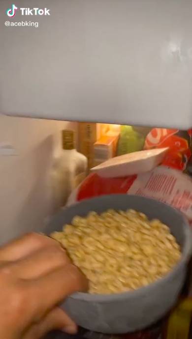 Simply pop your cereal of choice in the freezer, like Ace (Credit: TikTok / @acebking) 