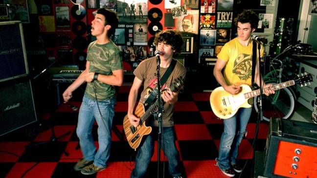 The Jonas Brothers in the music video for Year 3000 (Credit: Jonas Brothers/Hollywood Records)