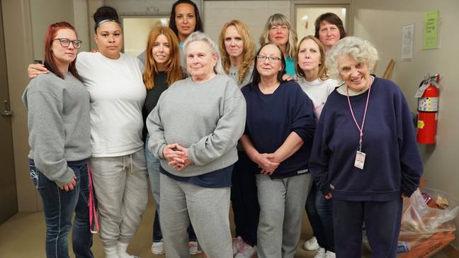 Stacey spends time with inmates at the controversial prison (Credit: BBC)