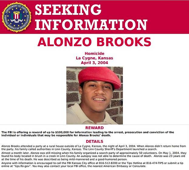The FBI are seeking information on Brooks' disappearance (Credit: FBI)