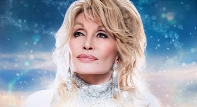 Dolly Parton plays an angel in the Netflix Christmas movie Christmas on the Square (Credit: Netflix)