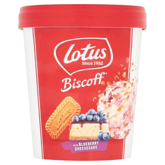 The blueberry cheesecake tub has a fruity twist (Credit: Lotus Biscoff)