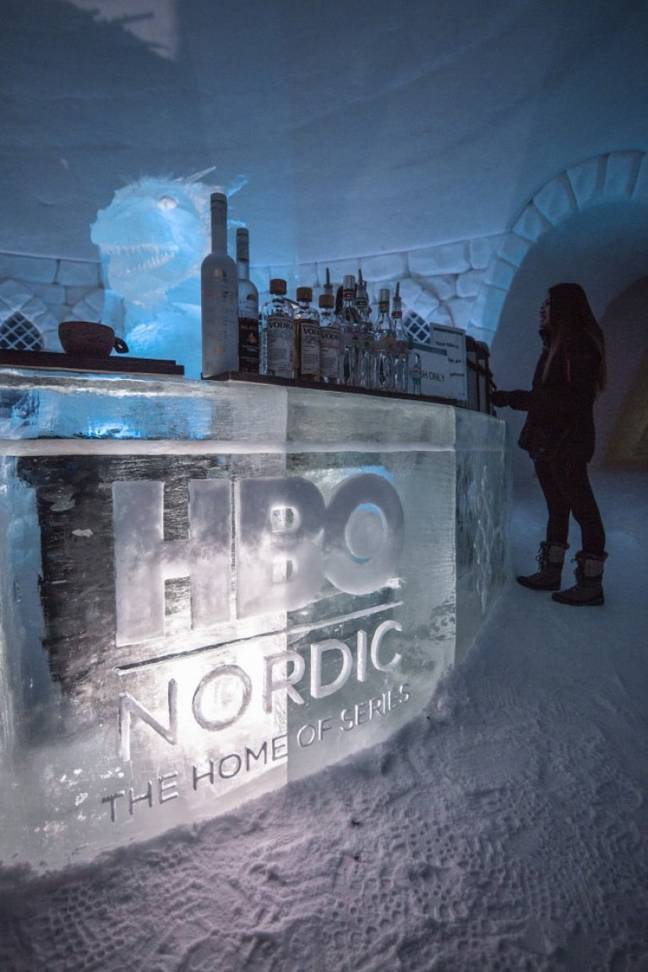 The hotel includes an ice bar. Credit: Lapland Hotels