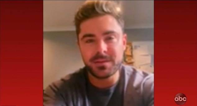 Zac recorded a special message to introduce the performance (Credit: ABC)