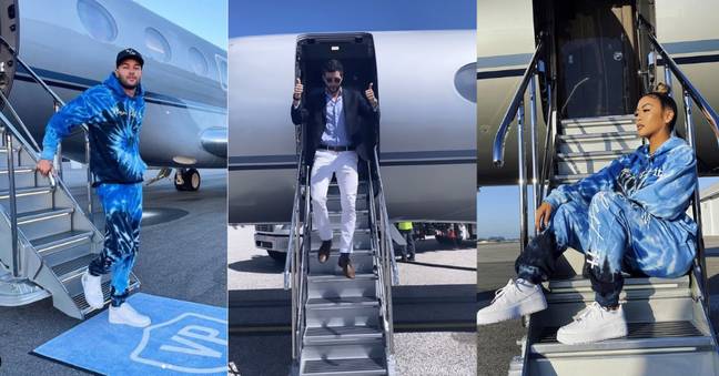The influencers were flown to St. Barts on a private jet (Credit: Instagram)