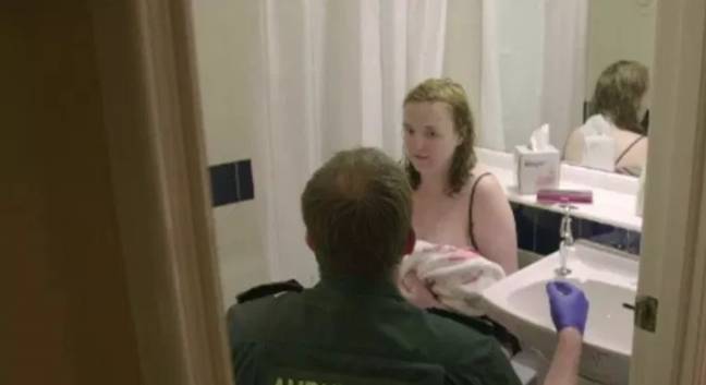 Stacey gave birth while sat on the toilet. Credit: BBC