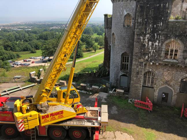 There was some interesting activity at the Welsh castle... (Credit: Caters) 