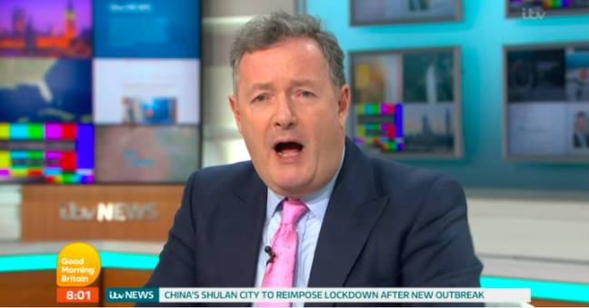 Piers Morgan has been critical of people's behaviour during lockdown (Credit: ITV)