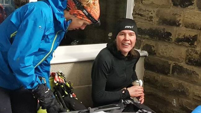 Jasmine stopped to express milk during the race. Credit: Montane Spine Race / Jen O'Neill