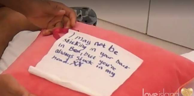 Liam's Creepy Note on Love Island This Evening