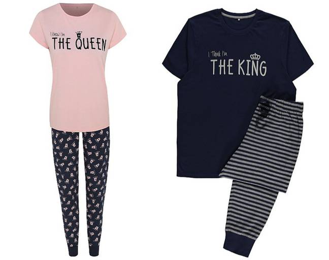 The king and queen pyjama sets will cost £10 apiece. Credit: ASDA