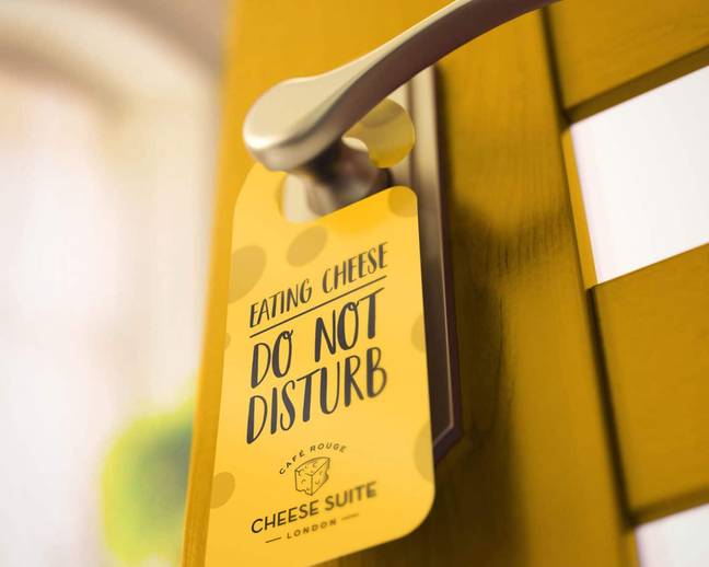 The suite will feature cheese-themed wallpaper and giant cheese installations (Credit: Cafe Rouge)