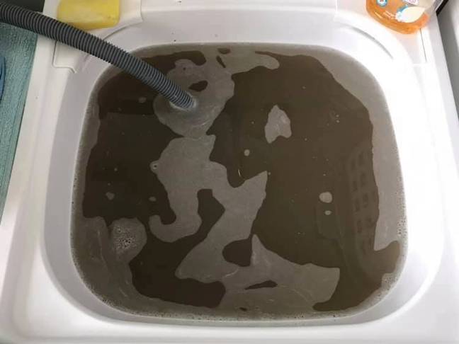 People were sharing pictures in the Facebook group of the dirty water in their top loader washing machines (Credit: Facebook/Mums who clean)