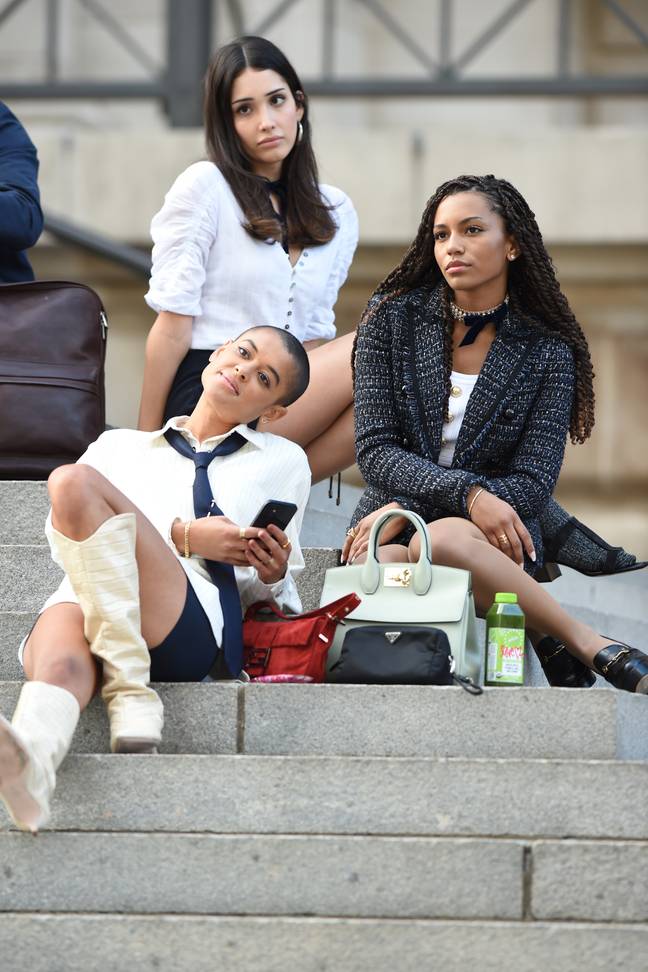 The new cast were seen posing on the steps of The Met (Credit: Shutterstock)
