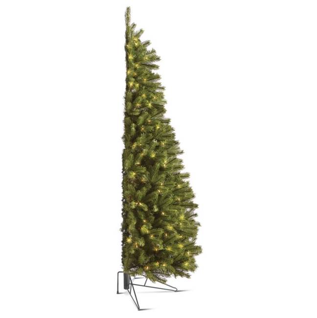 The half trees look a little strange until they're positioned against a wall and styled (Credit: Hammacher Schlemmer)