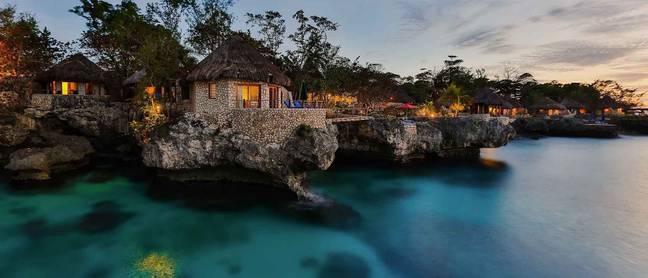 The 40-room boutique hotel spans a craggy stretch of rock above the azure waters of the Caribbean Sea (Credit: Rockhouse Resort &amp; Spa)