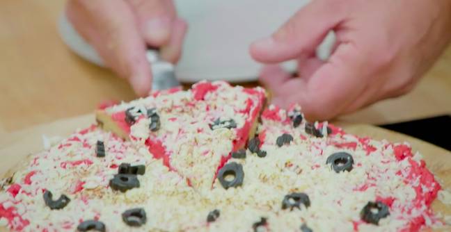 Louis' cookie looked exactly like a pizza (Credit: Channel 4)