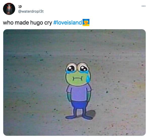 People got emotional at seeing poor Hugo in tears (Credit: Twitter)