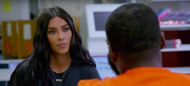 Kim Kardashian speaks to prisoners about reform (Credit: Hayu)