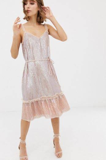 Needle &amp; Thread Sequin Midi dress was £265 and is now £159. Credit: ASOS