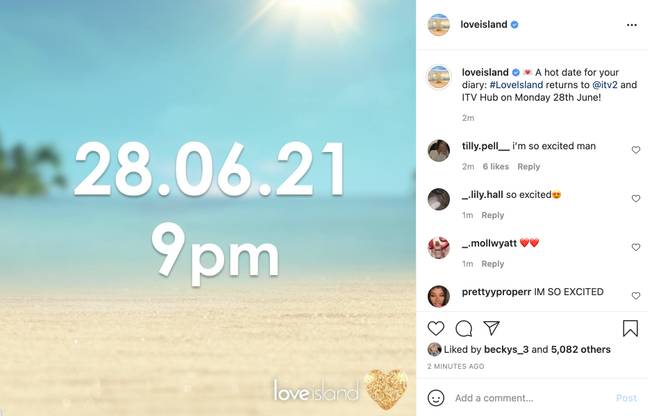 Love Island start date confirmed (Credit: Instagram/loveisland)
