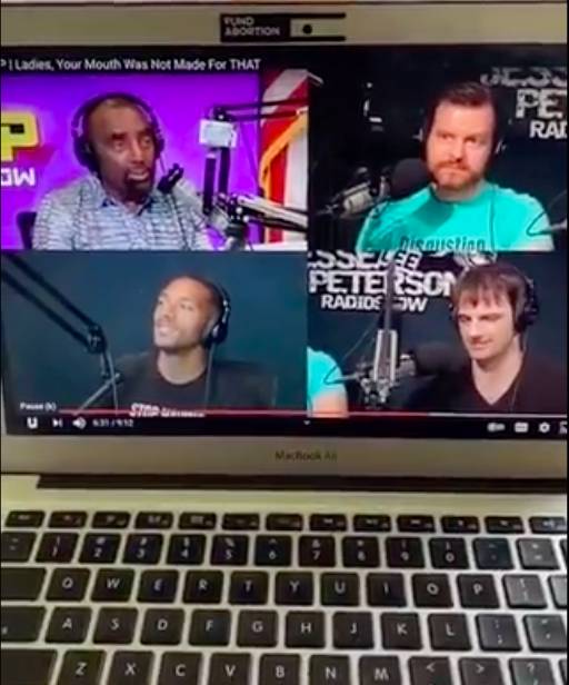 The four men believe a woman orgasming 'becomes a man' (Credit: TikTok - abortionaccessfront)