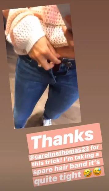 Lucy Mecklenburgh revealed a pregnancy hack to fit into tight jeans Credit: Lucy Mecklenburgh/ Instagram