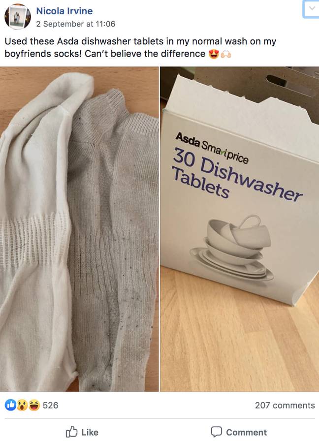 Dishwasher tablets seem a popular solution to dirty whites in the Facebook group. Credit: Nicola Irvine