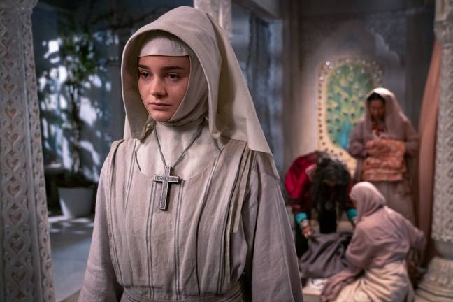 Aisling Franciosi plays Sister Ruth in Black Narcissus (Credit: BBC)