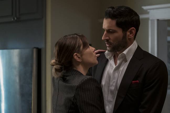 Things heated up between Lucifer and love interest Chloe (Credit: Netflix)