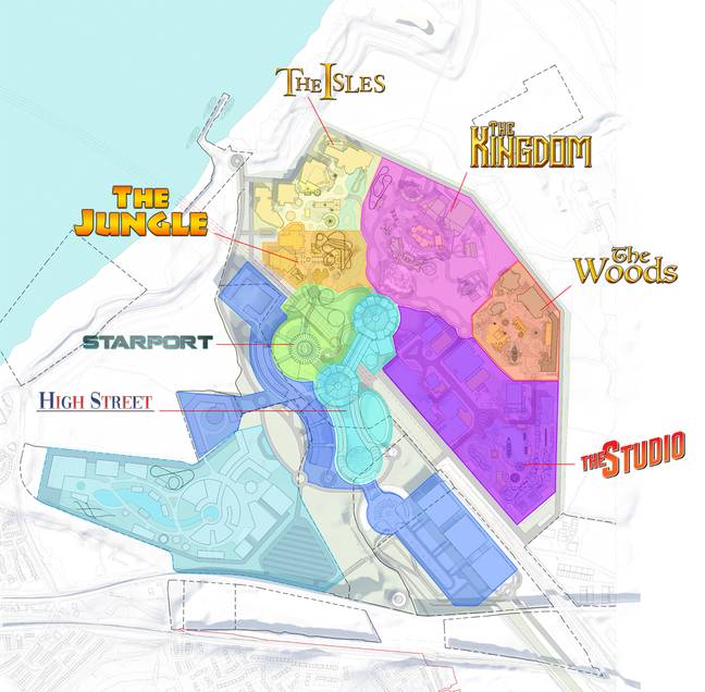 The park will be made up of six zones (Credit: The London Resort)