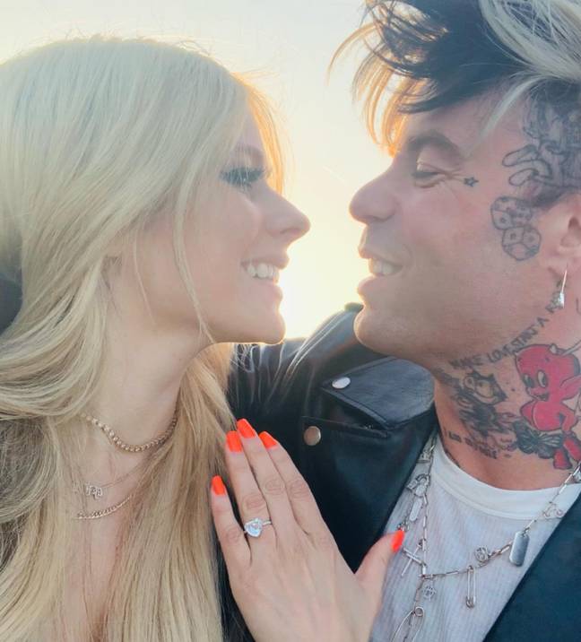 The happy couple became engaged on a trip to Paris (Credit: Instagram/@avrillavigne)