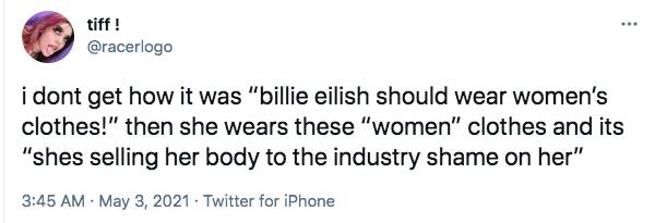 Billie Eilish explained why she has control over her appearance (Credit: Twitter)