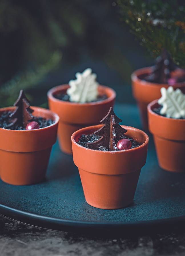 Christmas tree chocolate pots, £8 for four. Credit: Tesco