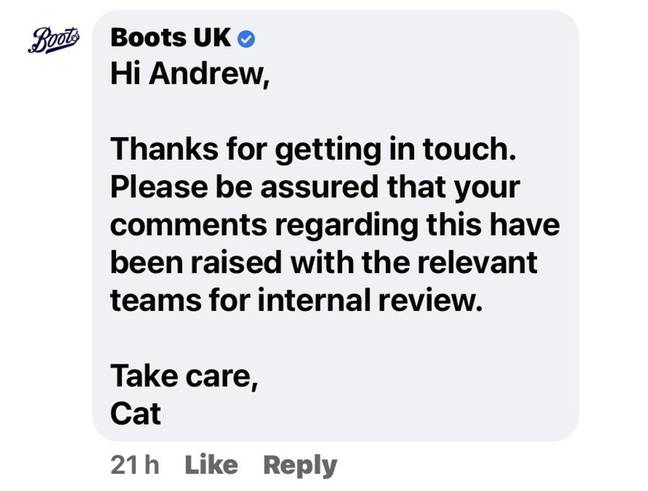 Boots apologised for 'any offence caused' (Credit: Kennedy)