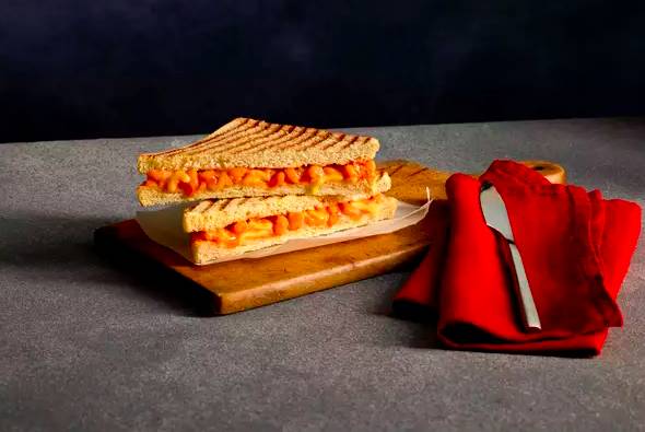 The toasted sarnie is packed full of Heinz Baked Beanz and lashings of melted mature cheddar cheese (Credit: Costa)