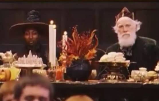 Tom's granddad can be seen at the faculty table (Credit: Warner Bros)