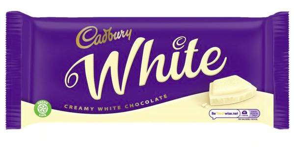 Cadbury have introduced a white chocolate bar called 'Cadbury White' (Credit: Cadbury)