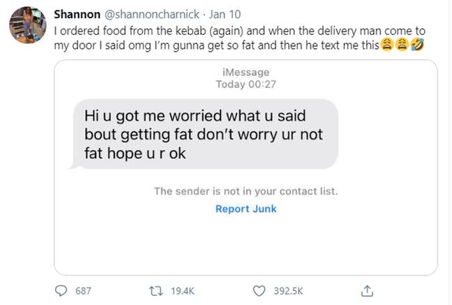 Shannon was left flattered by the text (Credit: Kennedy News / Shannon Passingham)