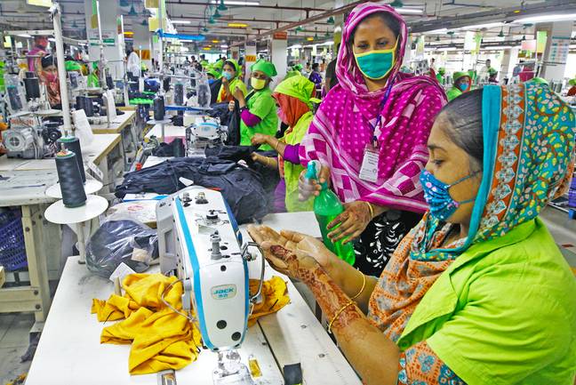 A garment factory in Bangladesh during the coronavirus pandemic (Credit: PA)