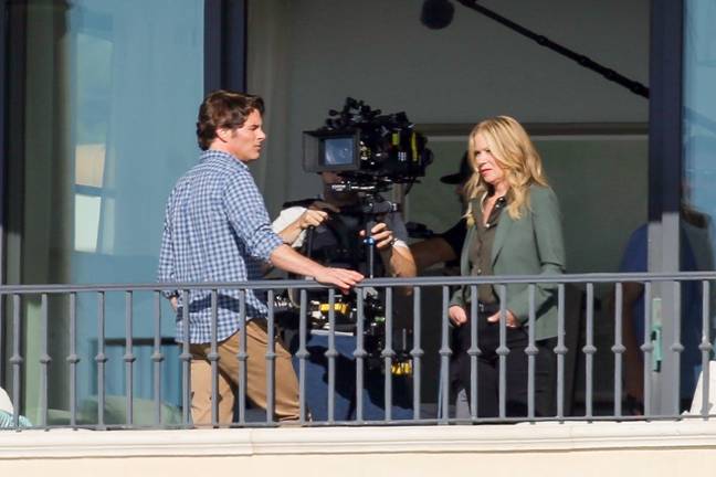 Christina Applegate and James Marsden were spotted filming scenes for season two of 'Dead To Me' (Credit: Backgrid)