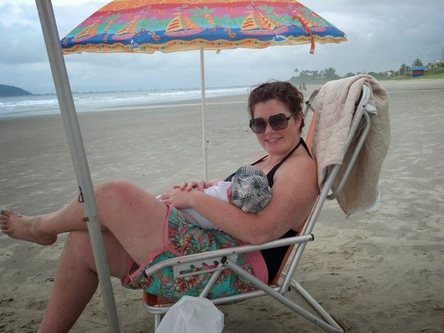 Jocelyn with Seth at the beach (Credit: PA)