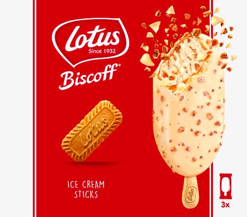 The ice cream sticks are available in stores now (Credit: Lotus Biscoff)