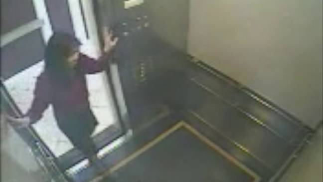The CCTV footage of Elisa Lam in the elevator led to lots of speculation about her disappearance (Credit: Cecil Hotel/Netflix)