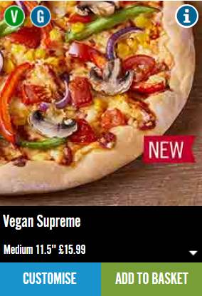 Domino's released the Vegan Supreme as a trial in limited stores Credit: Domino's